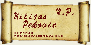 Milijas Peković vizit kartica